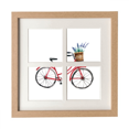 thumbnail image 1 of Aquarelle Vélo Lavande Fleur Cadre Mur Table Affichage 4 Ouvertures Image, 1 of 3