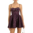 thumbnail image 1 of xiaxaixu Robe d'Été Trapèze pour Femme, Patchwork de Strass, Dos Croisé à Nouer, Dos Nu, Mini-Robe Décontractée, Mode, Sans Manches, Robe Camisole, 1 of 7