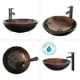 thumbnail image 6 of Eclife 24" Black Bathroom Vanity Set with Wood Top, Brown Glass Sink, Water Saving Faucet, Pop up Drain Combo, 6 of 15