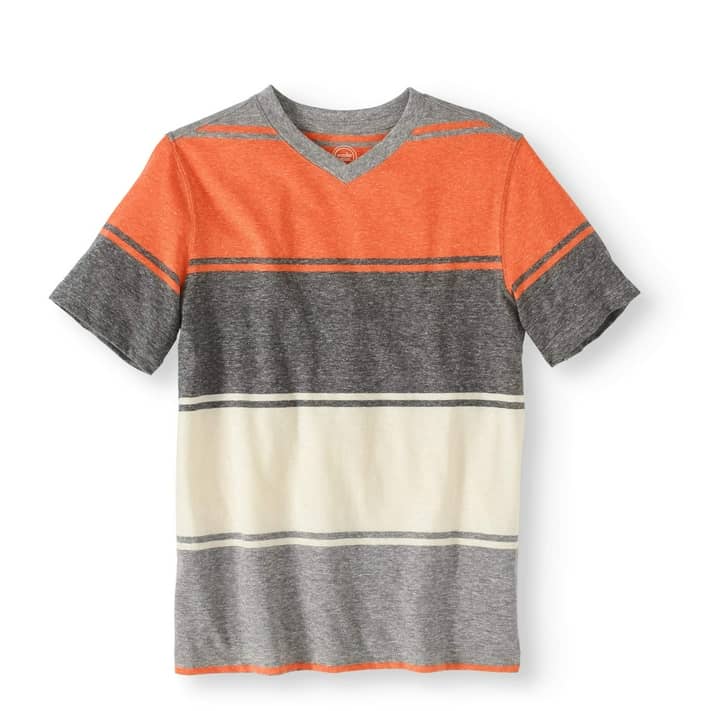 Boys' Short Sleeve Thick Stripe V-Neck Tee - Walmart.com