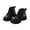Black, variant on Ankle Boots for Girls Lace Up Ring Buckle Faux Leather Martin Boots Side Zipper Round Toe Soft Sole Non-slipping Shoes Daily Walking Fall Winter Footwear White,9.5 Little Kids