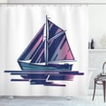 thumbnail image 1 of Ambesonne Sailing Boat Shower Curtain, Starfish Maritime Look, 69"Wx75"L, Sky Blue White and Mauve, 1 of 3