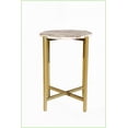 thumbnail image 3 of Marble Top Coffee Table for Living Room - 21 Inch Golden Metal Frame, Durable & Versatile Accent Piece, 3 of 5