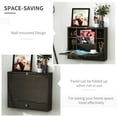 thumbnail image 4 of HOMCOM Wall Mounted Desk with Storage Shelves, Floating Desk with Foldable Tabletop, Space Saving Computer Writing Table for Home Office, 23.5 x 6 x 19.75 Inch, Coffee, 4 of 9