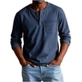 thumbnail image 1 of pstuiky manga larga para hombre, Camisa informal versátil de poliéster con cuello abotonado y bolsillo de manga larga para hombre Tops casuales para hombres m, 1 of 5