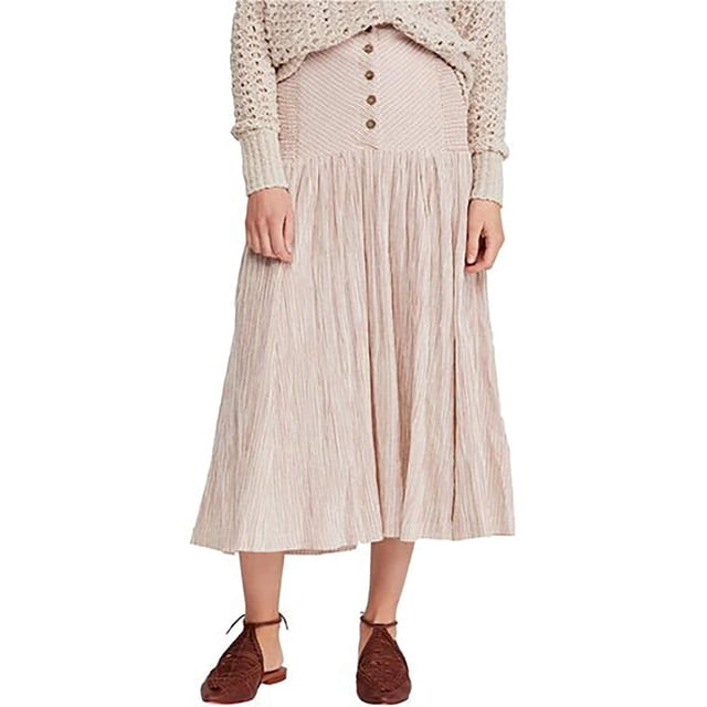 Free People Jupe Maxi Évasée à Rayures Yeux Océaniques pour Femmes (Combo Toile, Petit)