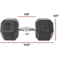 thumbnail image 2 of WF Athletic Supply Rubber Coated Solid Steel Cast-Iron Pair Dumbbells, Rubber Hex dumbbells, Hex Weights dumbbells for Muscle Toning, Full Body Workout, Home Gym Dumbbells, Pair, 2 of 9