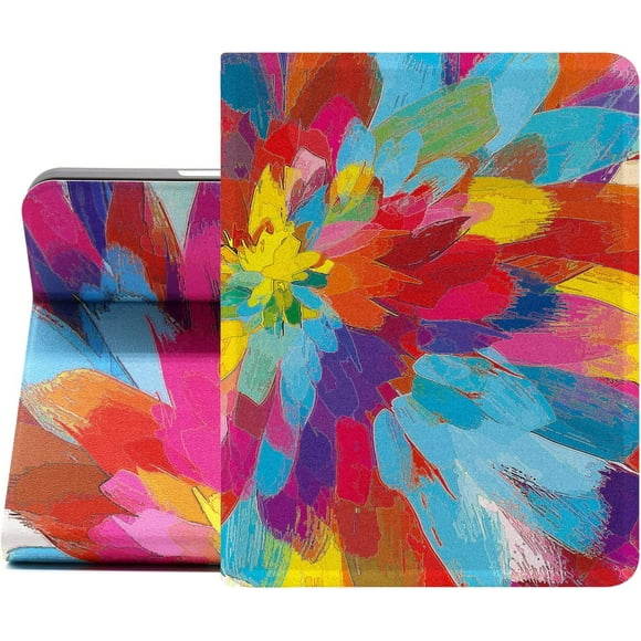 SHILIU-for iPad Pro 13 Inch M4 (2024) Case A2925/A2926/A3007 Folio Case Premium Leather Cover Modern European Painting Abstraction Symbols