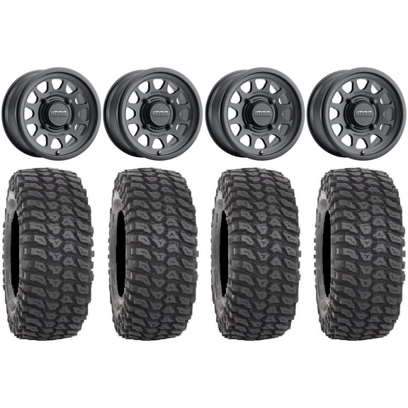 Method 414 15" Wheels Black  13mm 32" XCR350 Tires Can-Am Commander Maverick Renegade Outlander Defender