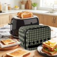 thumbnail image 3 of Toaster Cover 2 Slice, Sage Green Black Plaid Dustproof Bakeware Oven Protector with Top Hook, Vintage Star Buffalo Check Rustic Waterproof Small Kitchen Appliance Toasters Dust Cover, 12"x7.5"x8", 3 of 9