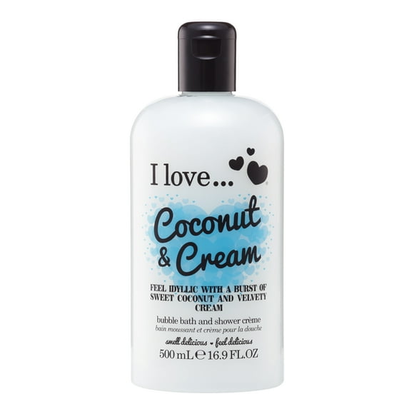 I Love Cosmetics Crema de Baño y Ducha, Coco y Crema, 500 ml