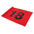 thumbnail image 1 of Banderas para golf para Práctica de Enenamiento para golfistas, 51 x 36mmmm Cm, Bandera para golf de Repuesto para Patio, de Práctica de Patio Rojo con el número 18 DYNWAVEMX Golf poniendo bandera verde, 1 of 7