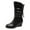 Black Wedge Boots, variant on hopeusnice Women's Wedge Boots Faux Leather Side Zipper Mid Calf Boots Warm Winter Boots Comfortable Slip On Wedge Heel Shoes Black 42