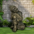 thumbnail image 3 of FlowLuxe Buddha Statue for Home and Garden - 16.1" H Meditating Figure, Decoration Sculpture for Tranquil Indoor and Outdoor Spaces, 3 of 11