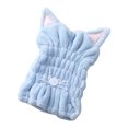 thumbnail image 2 of Riguas Fade Resistant No Shedding Elastic Coral Fleece Hair Drying Cap Cute Cat Pattern Microfiber Hair-drying Towel Bath Cap, 2 of 8