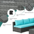 thumbnail image 6 of Costway 7PCS Patio Rattan Furniture Set Sectional Sofa Cushioned Turquoise, 6 of 8