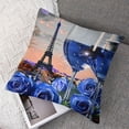 thumbnail image 7 of BANET Wine Glass Throw Pillow Covers, Eiffel Tower Pillow Covers Set of 2, Blue Cushion Cases, Flower Blossom Romantic Decorative Pillow Covers 24x24in, 7 of 7