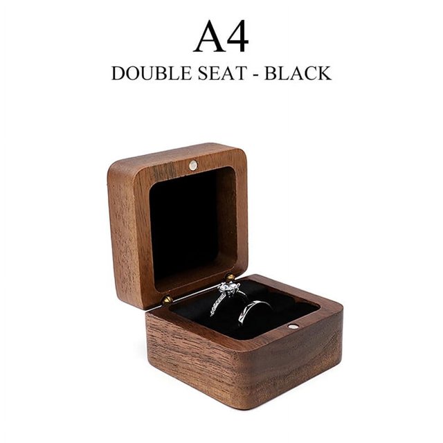 Wood Jewelry Box Wedding Ring Box Earring Rings Organizer Box Gift Package Case