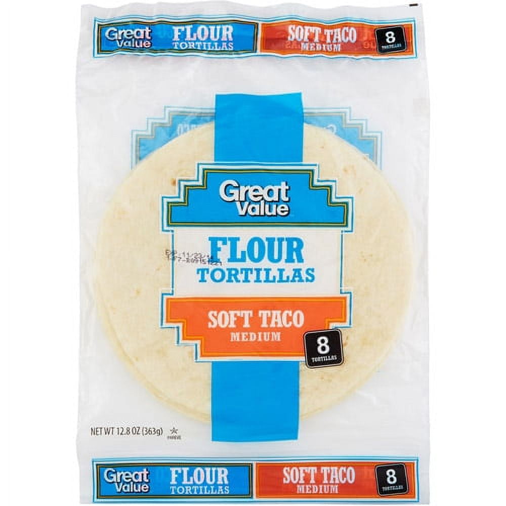 (3 pack) Great Value 8" Flour Tortilla, 8 Count