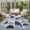 Blue, variant on Abstract Semicircles Washable Small Entryway Area Rugs 2'x3', Boho Art Modern Denim Blue Geometrics Washable Throw Rug Non-Slip Sturdy Edge Binding Carpet for Front Door Floor Room Entry