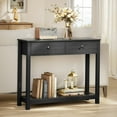 thumbnail image 5 of Aiho Console Table 39" With Drawers, Wood Entryway Table Hallway Table with Open Storage, Sofa Table for Living Room, Foyer and Corridor - Black, 5 of 11