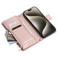 thumbnail image 6 of for Samsung Galaxy S24 Ultra Wallet Case, Classic PU Leather Phone Case for Women Men with Zipper Credit Card Holder Wrist Strap Crossbody Strap Shockproof Flip Case for S24 Ultra, Rosegold, 6 of 8