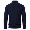 thumbnail image 4 of Quarter Zip Stand Collar Knit Pullover For Men Solid Color Long Sleeve Business Casual Sweater, 4 of 4