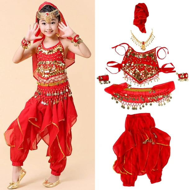 WALFRONT 4 Sizes Fashionable Children Kids Girls Belly Dance Costumes Long Pants  Trousers Accessories, Girls Belly Dance Costume, Girls Dance Costume 