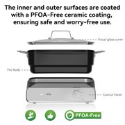 Slow Cooker 10 Quart Crock - Pot PFOA-Free Ceramic Coating, 10 QT Capacity | Keep Warm Function for Large Family Gatherings (Includes Silicone Spoon)