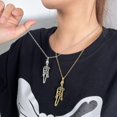 thumbnail image 5 of Collar de calavera, joyería con estilo punk compatible con hombres y mujeres, 5 of 5
