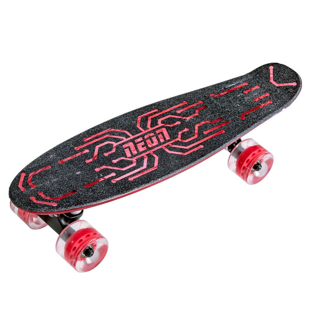 Neon Hype Light Up Skateboard with LED Deck for Kids Ages 5+ Red