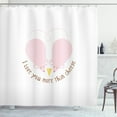 thumbnail image 1 of Ambesonne Love You More Shower Curtain, Pink Rats Cheese, 69"Wx84"L, Pale Pink Cocoa Yellow, 1 of 3