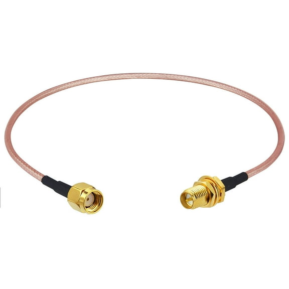 RPSMA Coax Cable RG316 RP-SMA Male to RP-SMA Female Bulkhead Mount Coaxial Cable 12inch 30cm WiFi Antenna Extension Jumper Pigtail for WiFi Router Security IP Camera