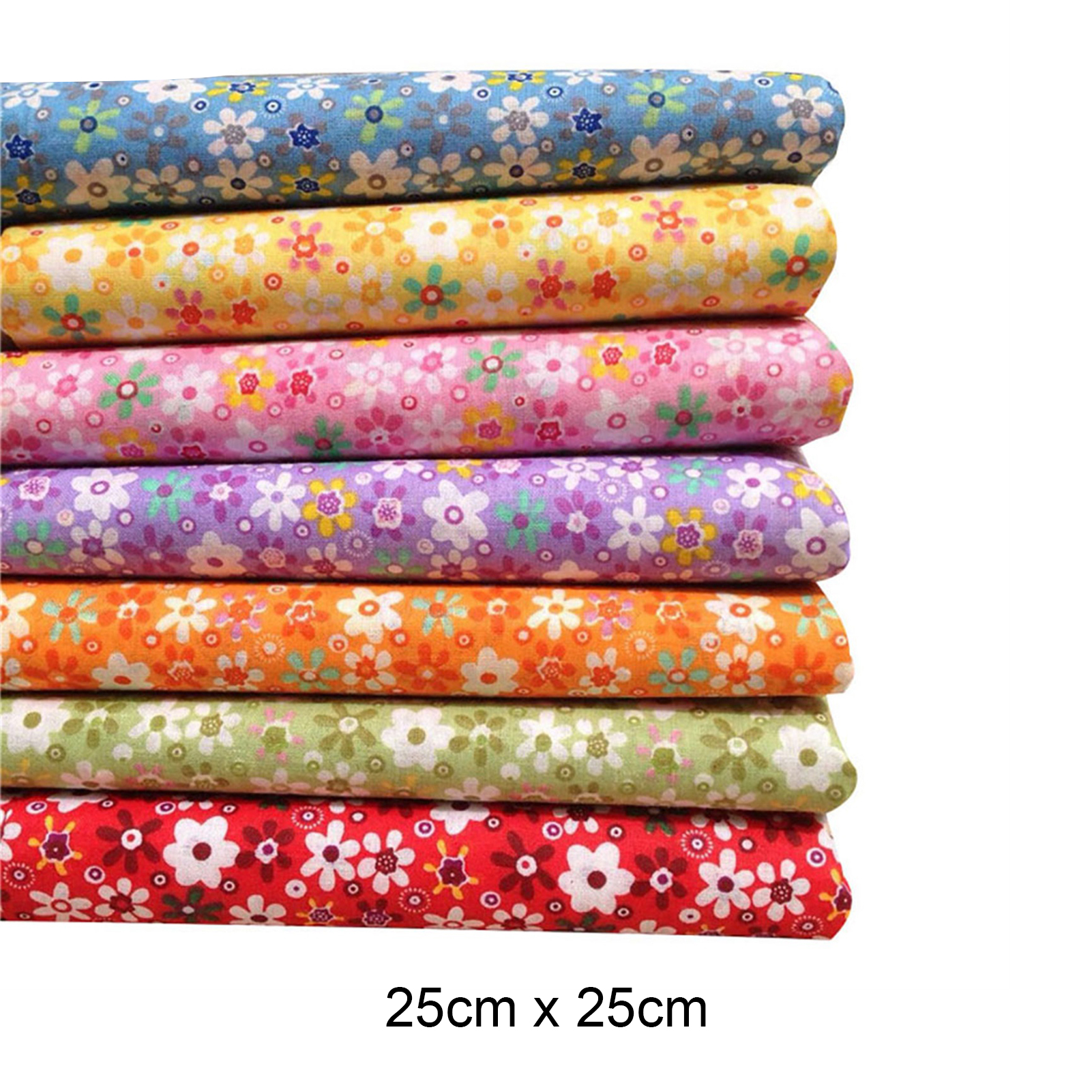SPRING PARK 7Pcs/Set Soft Floral Print Cotton Cloth Fabric Hand Craft Sewing Material for DIY Handmade - image 5 of 7