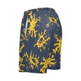 thumbnail image 5 of Men's Pajama Shorts Bottoms with Pockets Soft Lightweight Lounge Sleep Wear Dark Blue Yellow Splashes, 5 of 6