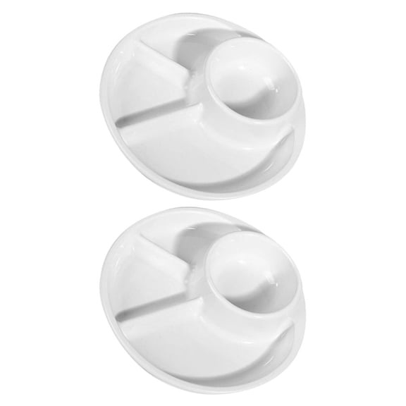 COMPUKAS Compartment Plates Divided Plates Plastic 2Pcs