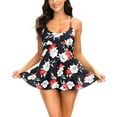 LADIGASU Swim Suits for Women 2025,Ladies Fashion Multicolor Flower Leaf Print Back Cutout
