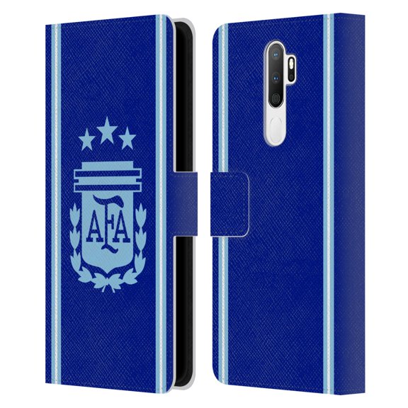 Head Case Designs Officially Licensed Argentina National Football Team 2024/25 Crest Kit Away Leather Wallet Case Compatible with OPPO Oppo A5 (2020)