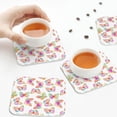 thumbnail image 7 of Lsque colored butterflies Pattern 4" Drink Coasters Set of 6, Leather Absorbent Coasters, Table Coaster Set Decorative Coffee Cup Coasters Housewarming Gift,Square, 7 of 7