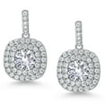thumbnail image 2 of Gem Stone King 3.12 Ct Round White Created Sapphire Rhodium Plated Earrings, 2 of 6