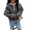 thumbnail image 5 of Elegant Women's Knitted Pullover Sweater Long Sleeve Crewneck Soft Comfortable Warm Outerwear for Fall Winter Casual Fashion Apparel, 5 of 6