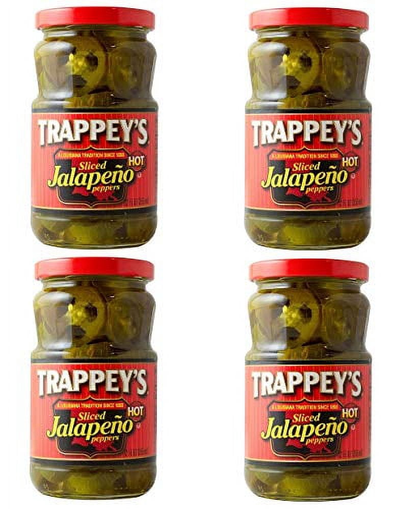 Trappey's Hot Diced Jalapeno Peppers Jar | 12 Fl Oz | Pack of 4