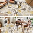 thumbnail image 5 of 3'x5' Area Rugs, Yellow Grey Botanical Indoor Outdoor Area Rug for Living Room Bedroom, Spring Floral Watercolor Rustic Washable Bathroom Rugs Kitchen Floor Carpet Mats Home Decor Aesthetic, 5 of 8