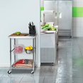 thumbnail image 3 of Seville Classics Stainless-Steel Professional Kitchen Work Table Cart Utility NSF-Certified Storage, 24" W x 20" D x 36" H, Chrome, 3 of 5