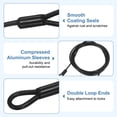 thumbnail image 3 of 2 Set 0.1" Cable de Seguridad, 1.64 ft Cable de Acero de Doble Lazo Recubierto de Plástico con Gancho de Resorte para Viajes al Aire Libre, Equipaje en Casa, Transparente, 3 of 7
