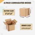thumbnail image 5 of 6 Packs 4x4x4 Shipping Boxes,Cardboard Boxes for Small Business, Packing and Mailing,Brown, 5 of 7
