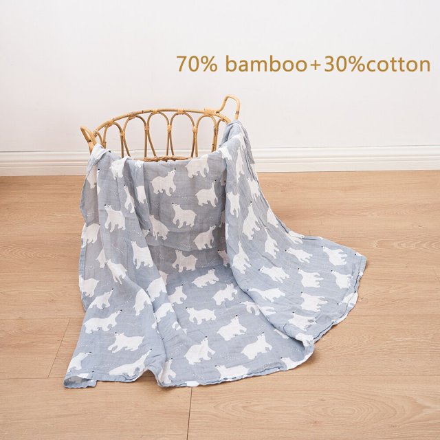 Manta de muselina para bebé Happy Flute, manta suave de algodón 100% para recién nacido, niña y niño, saco de dormir, Toalla de baño de 120x110cm Tan Jianjun unisex