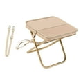 thumbnail image 2 of Taburete plegable con asiento de tela Oxford, soporte resistente, silla de pesca portátil, resistente Caqui, 2 of 8