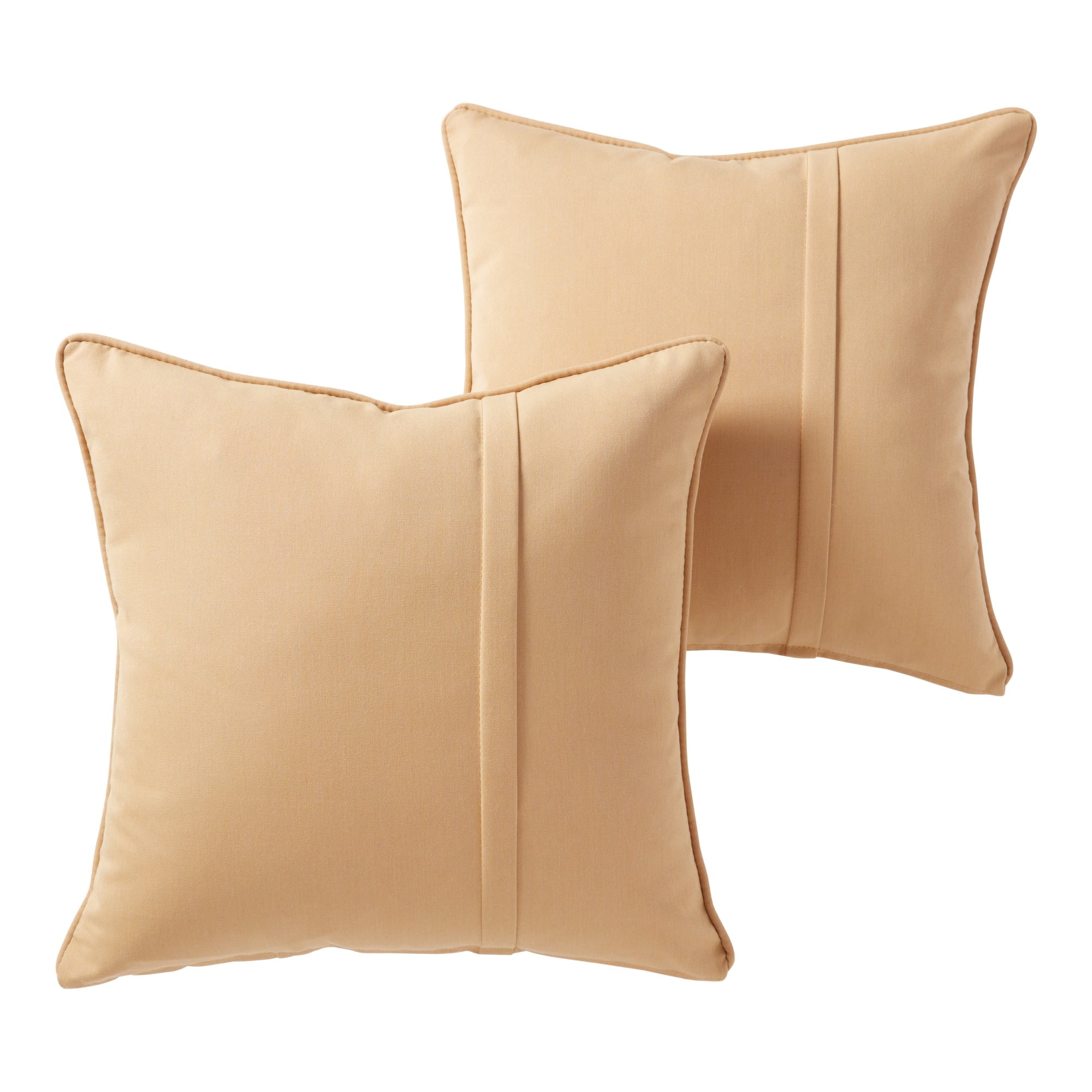 Sunbrella 20 in. Square Outdoor Throw Pillow (2-Pack) - Canvas Wheat