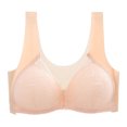 thumbnail image 1 of FELTECHELECTR Sujetador de una pieza sin aros de acero, con hebilla frontal, lencería sexy para mujer (color piel M), 1 of 7